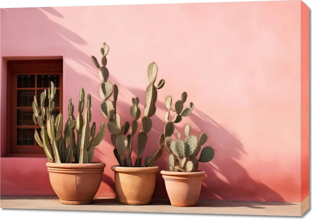 Tableau Cactus décoratif 100x70 cm - Décoration murale style désert