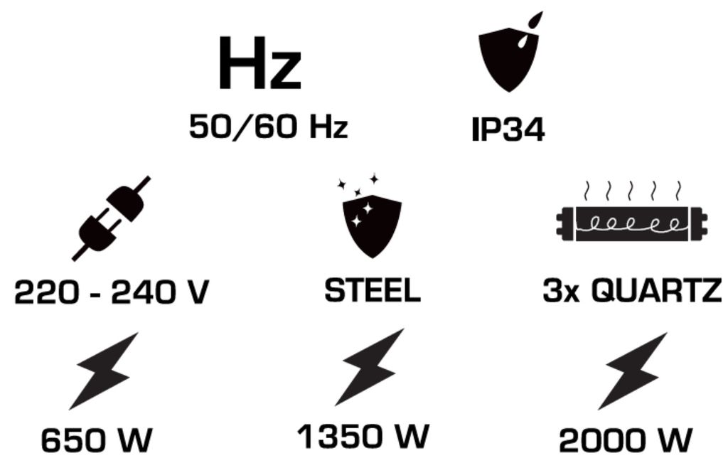 Millarco 58620 Infrarot Quarz Elektro Terrassenheizung zur Produktbild 9
