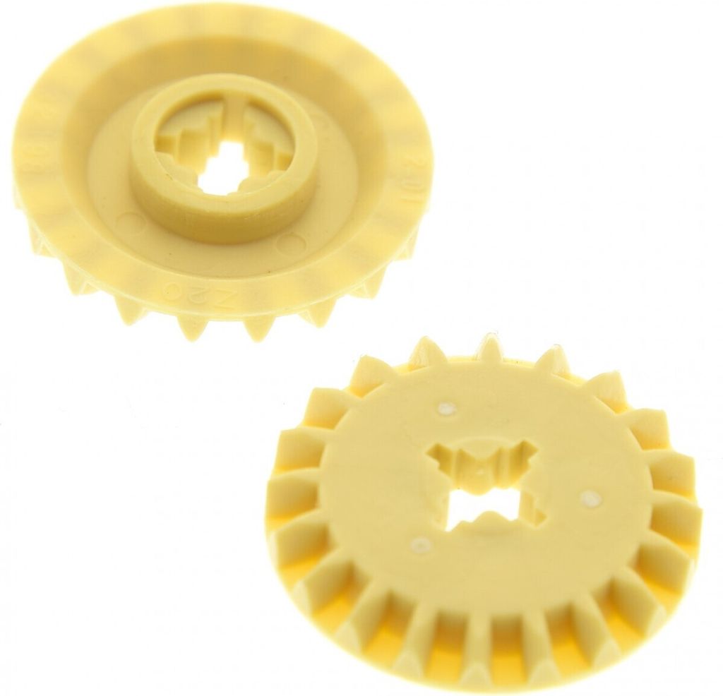 2x Lego Technic Zahnrad 20Z beige 20 Zähne Rad Räder Typ1 31313 4514557 32198