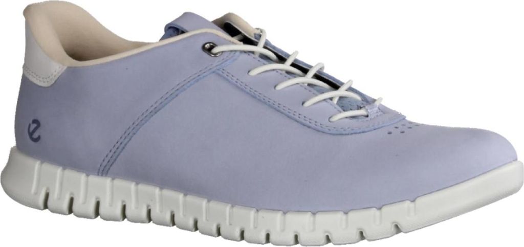 Ecco Gruuv Lite 246323 Damensneaker, Leder, Dusty Blue/White modischer Schnürer - Damenschuhe Sneaker, Blau, leder