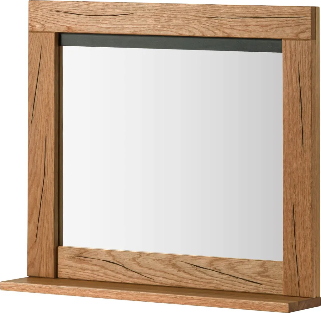 Miroir mural avec étagère en bois massif pour entrée et salle de bain
