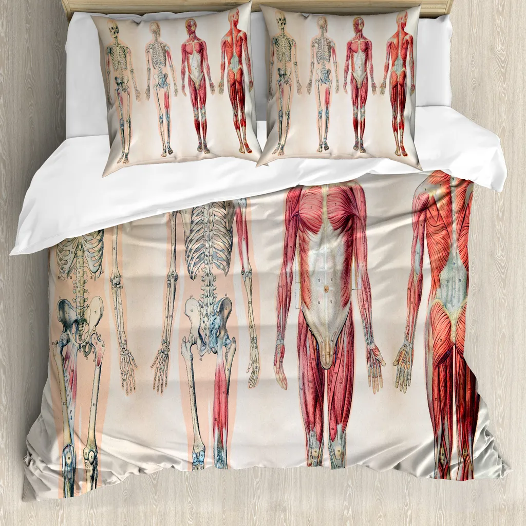 Copripiumino Anatomia Umana ABAKUHAUS 155x220cm Antiacaro Rubino