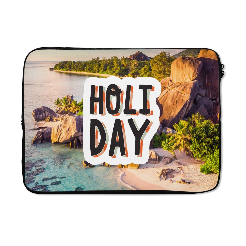 MuchoWow Laptop Hülle 13 Zoll Insel - Urlaub - Sommer Laptoptasche - Laptophülle - Sleeve - Rundumschutz