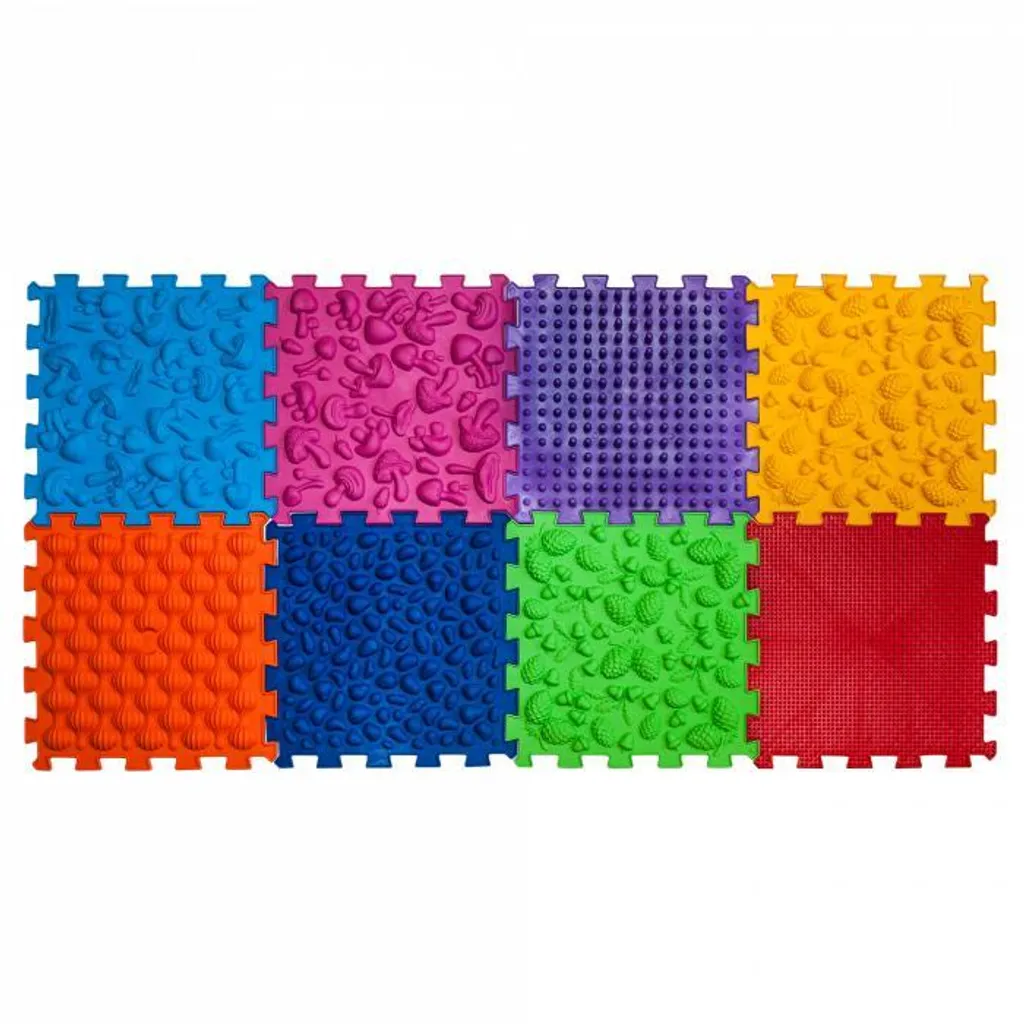 Tapis sensoriel orthopédique Ortek MIX 8 éléments pour pieds d'enfants