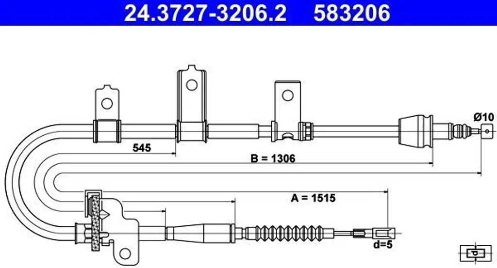 ATE 24.3727-3206.2 Câble de frein à main pour Kia Picanto SA OE 59760