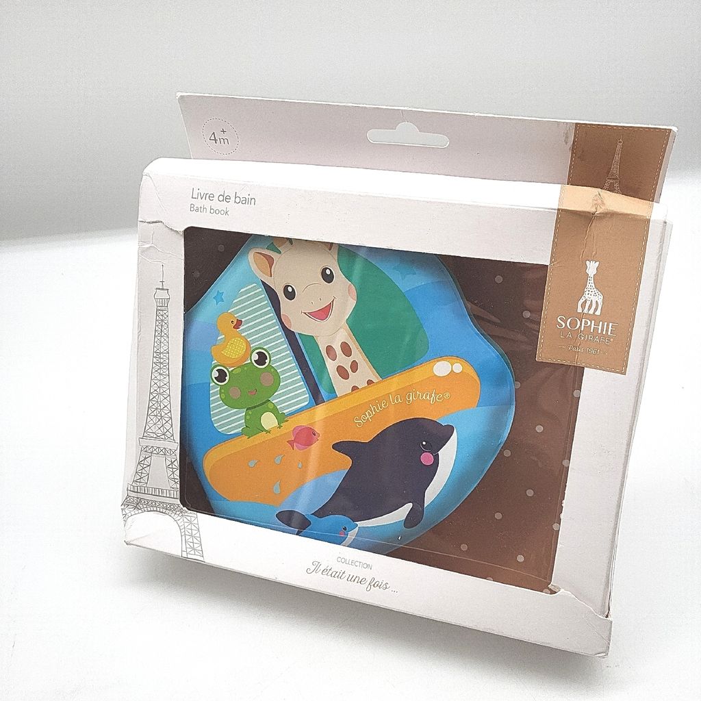 Sophie la Girafe – 8-seitiges Badebuch – Ab 4 Monaten – 3 Aquatische Welten Ozean, Eisscholle, Teich | Versteckter Goldfisch | Waschbares EVA...