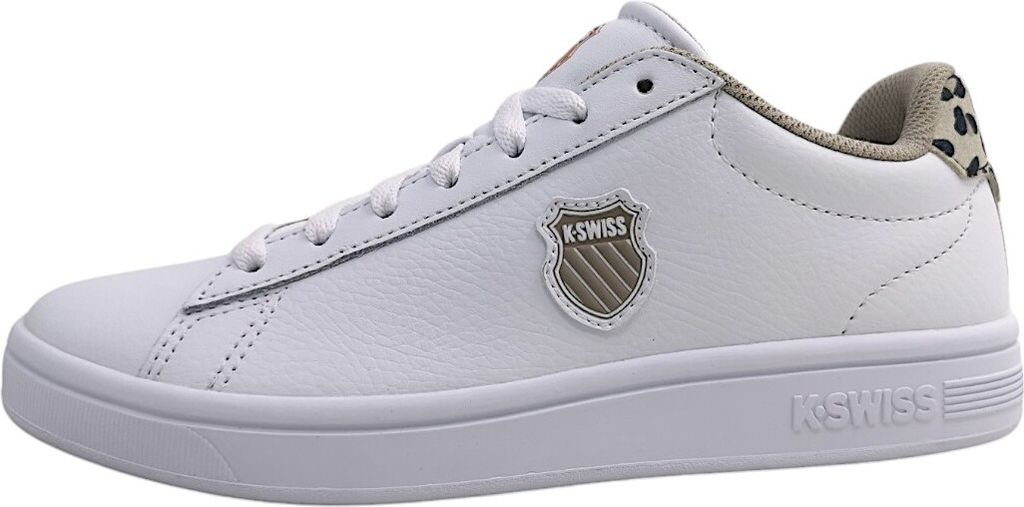 K-Swiss Court Shield II, wit/leopardprint/wit, maat EU 41 Productafbeelding 