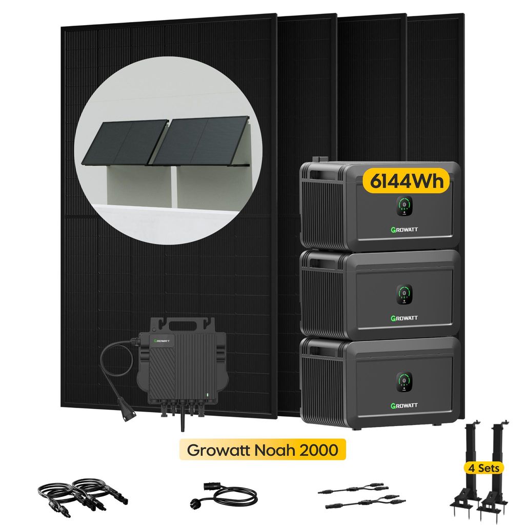 Powerness Balkonkraftwerk mit Speicher, 3x Growatt NOAH Produktbild 
