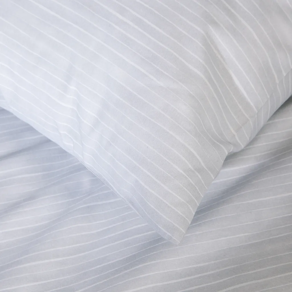 Damai Fjall Set Letto Cotone Naturale Grigio 135x200 Gessato Sostenibile - 4