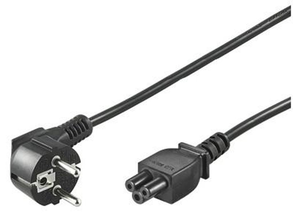 Kątowy kabel sieciowy (styk uziemiający), 1,8 m, czarny Zdjęcie produktu 