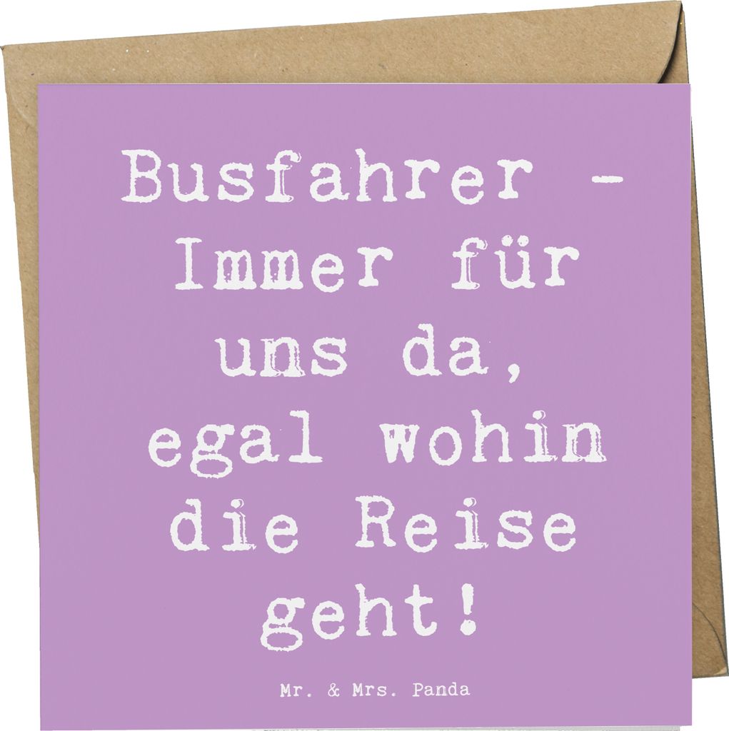 Mr. & Mrs. Panda Grußkarte Spruch Busfahrer Held - Produktbild 