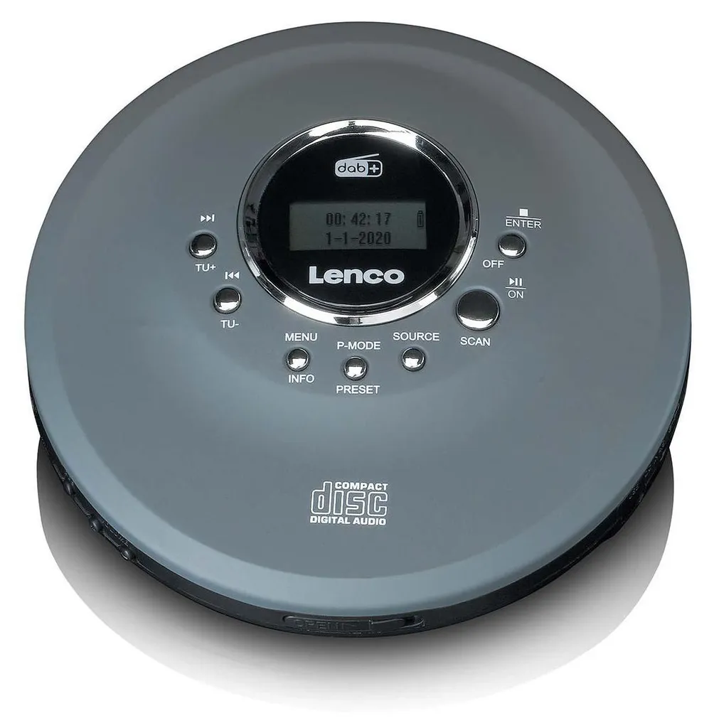 Lecteur CD Portable Lenco CD-400GY Baladeur MP3 avec Écran LCD Gris