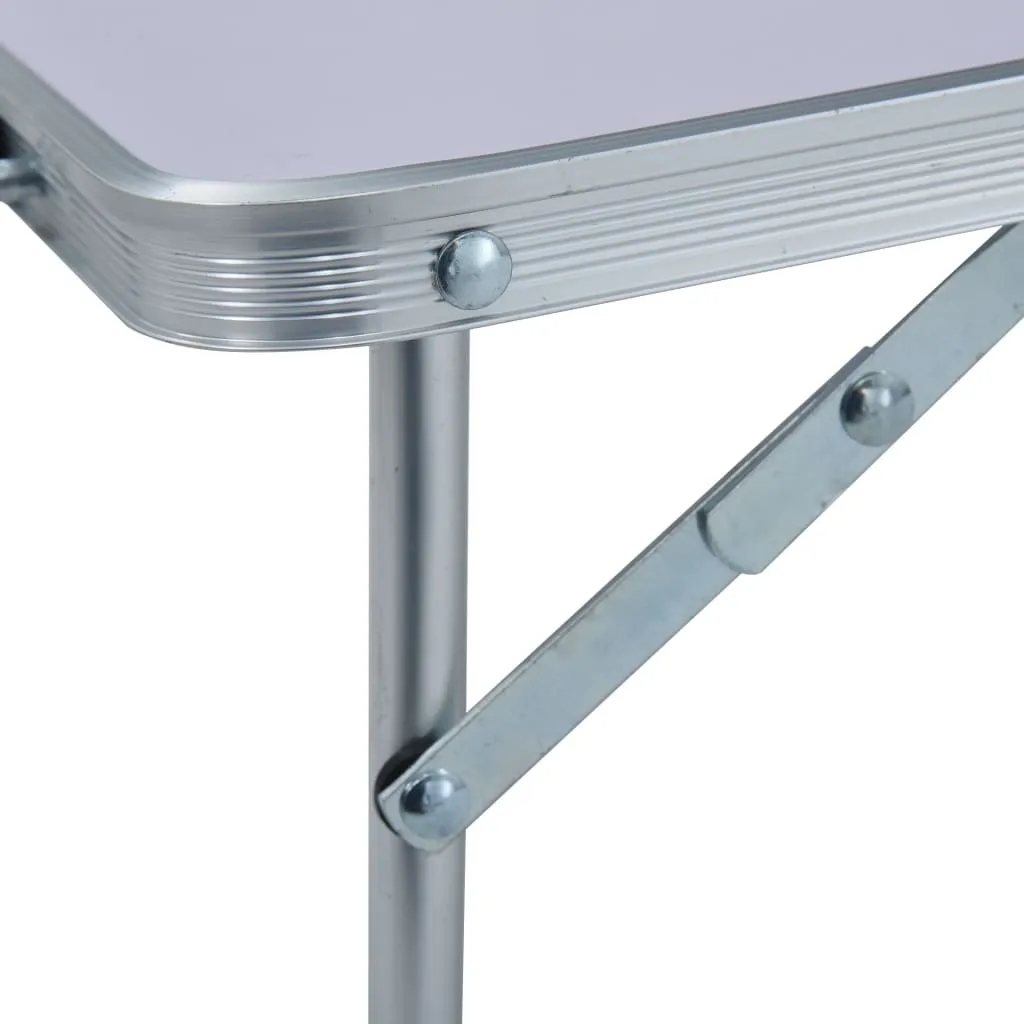 Table de camping en aluminium blanc légère et pliable - Format 60x40cm