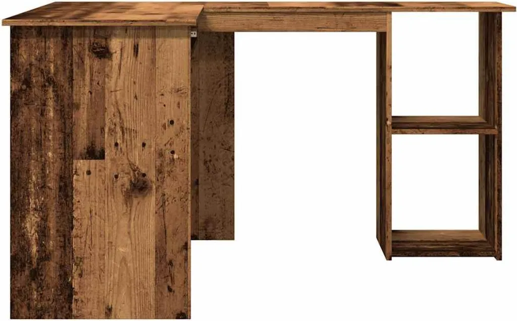 Gagnez de la place avec ce bureau d'angle aspect bois ancien multi-usage - 4