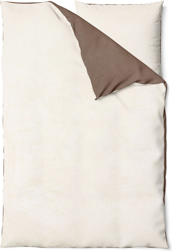 Winter Bettwäsche Teddy Plüsch Nicki Uni Flauschig Warm Weich Fleece Modern, Farbe:Wende natur / taupe, Größe:4 teilig 155x220 cm