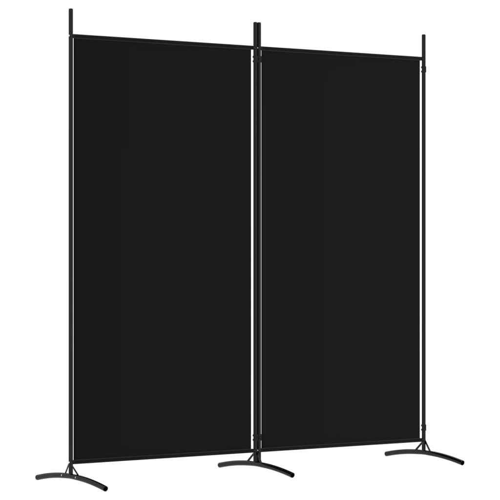vidaXL 2-dielny paraván čierny 175x180 cm látka - deliaca Obrázok produktu 