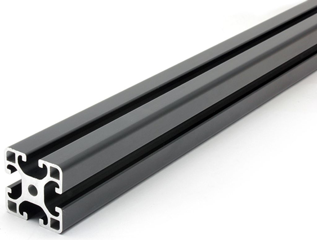 Länge 1490mm - Aluminiumprofil schwarz 40x40L I-Typ Nut 8 (leicht). Aluminium Profil 40x40 Alu Konstruktionsprofil Montageprofi Systemprofil