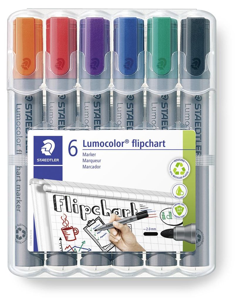 Staedtler 356 WP6, 6 szt., Czarny, Niebieski, Zielony, Zdjęcie produktu 