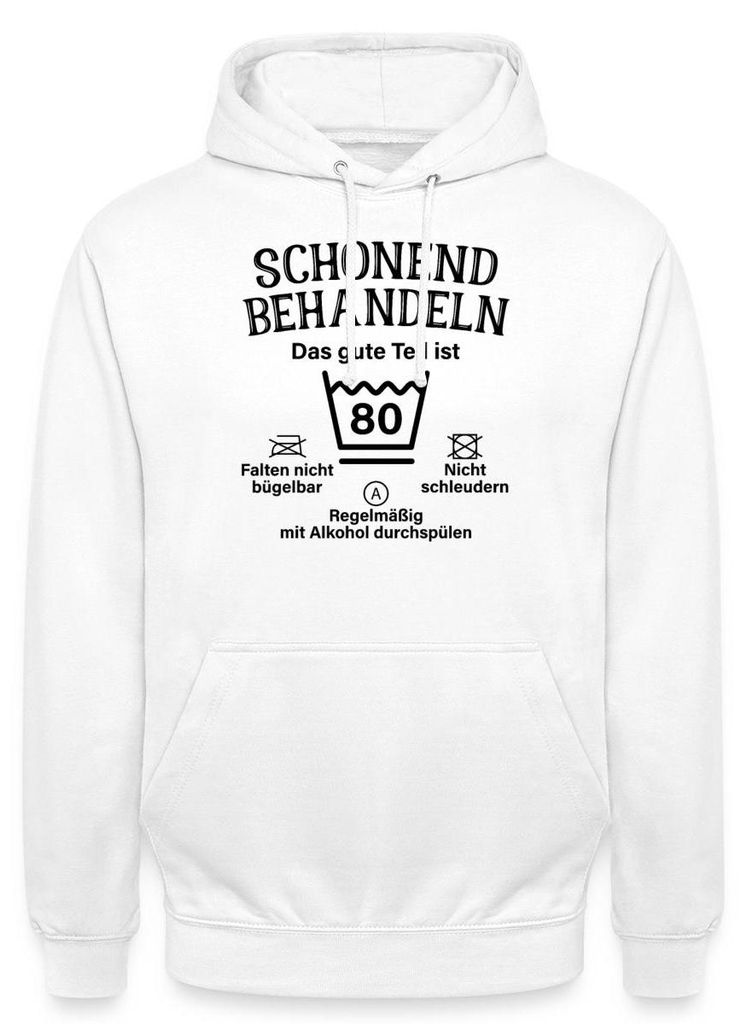 Spreadshirt 80. Geburtstag | Das Gute Teil Ist 80 Uni Hoodie, 4XL, Weiß