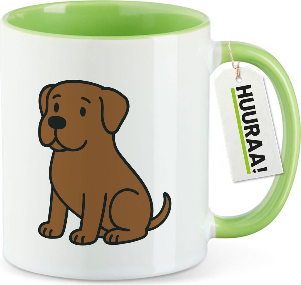 Huuraa Kaffeetasse Boerboel Comic Boeri 330ml Grün Keramik Kaffeebecher Geschenkidee