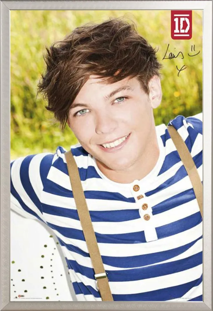Poster Louis Tomlinson One Direction in Cornice Argento 61x91 cm Shinsuke