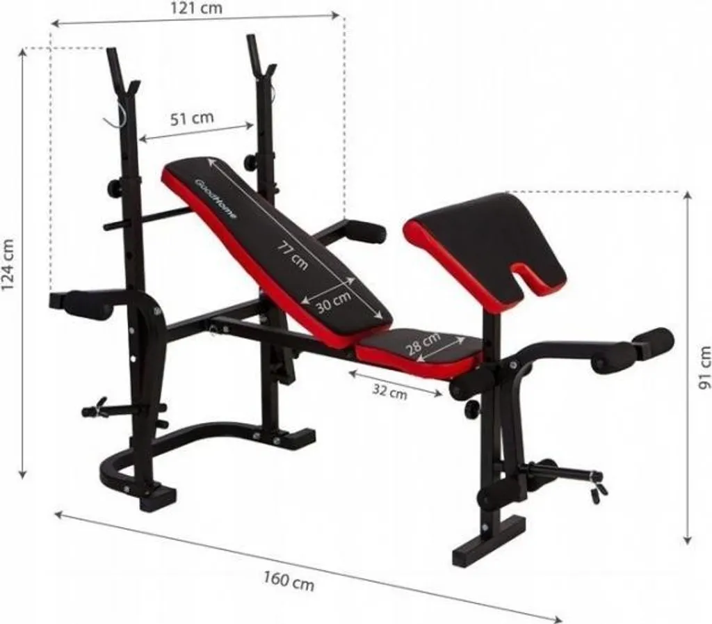 Banc de musculation pour haltères réglable et multifonction noir - 7
