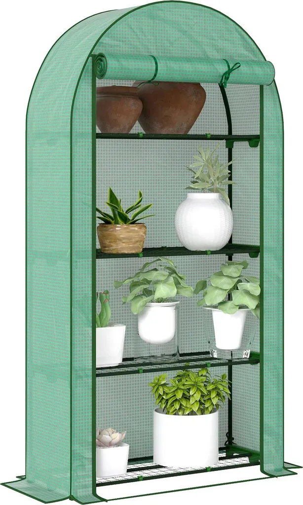 Petite serre pour semis et fleurs, Serre d'extérieur 4 étages 105cm