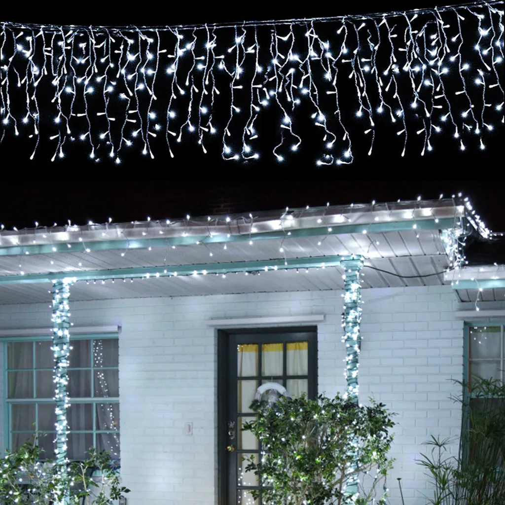 TolleTour Luci di Natale Ghiacciolo 10m 200 LED Bianco Freddo 8 Modalità