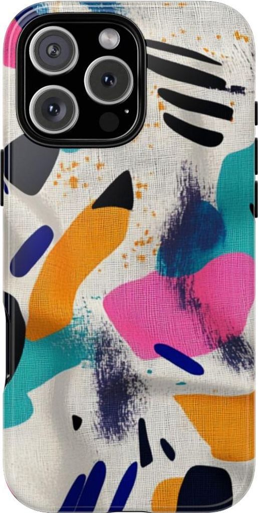 Buntes abstraktes Formenmuster – Hülle Kompatibel mit iPhone 16 Pro Max