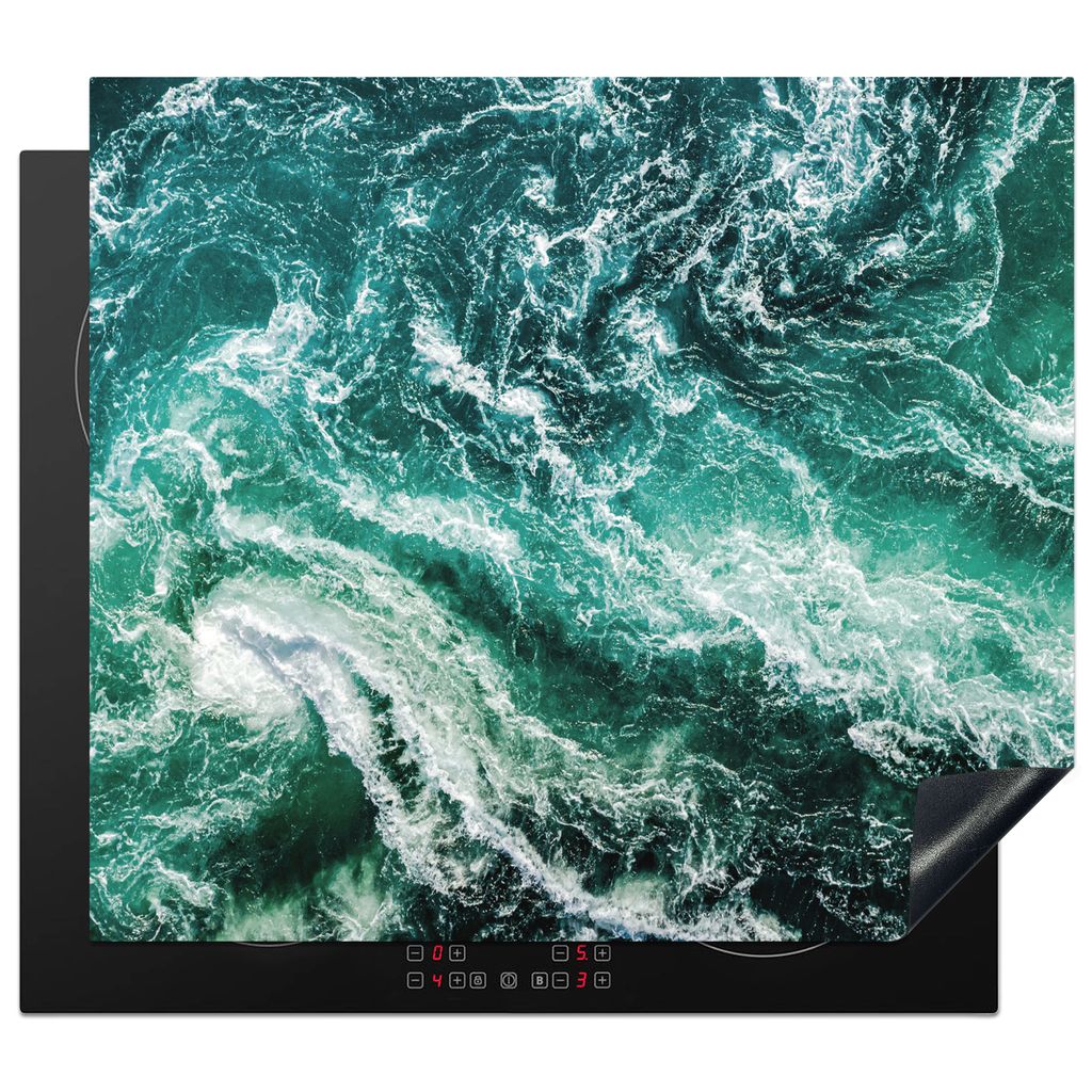 KitchenYeah Herdabdeckplatte Ozean - Wasser - Meer - Luxus - Grün - Türkis , 60x52cm, Küche Deko, Glaskeramikkochfeld Herdabdeckung, Abdeckpla...