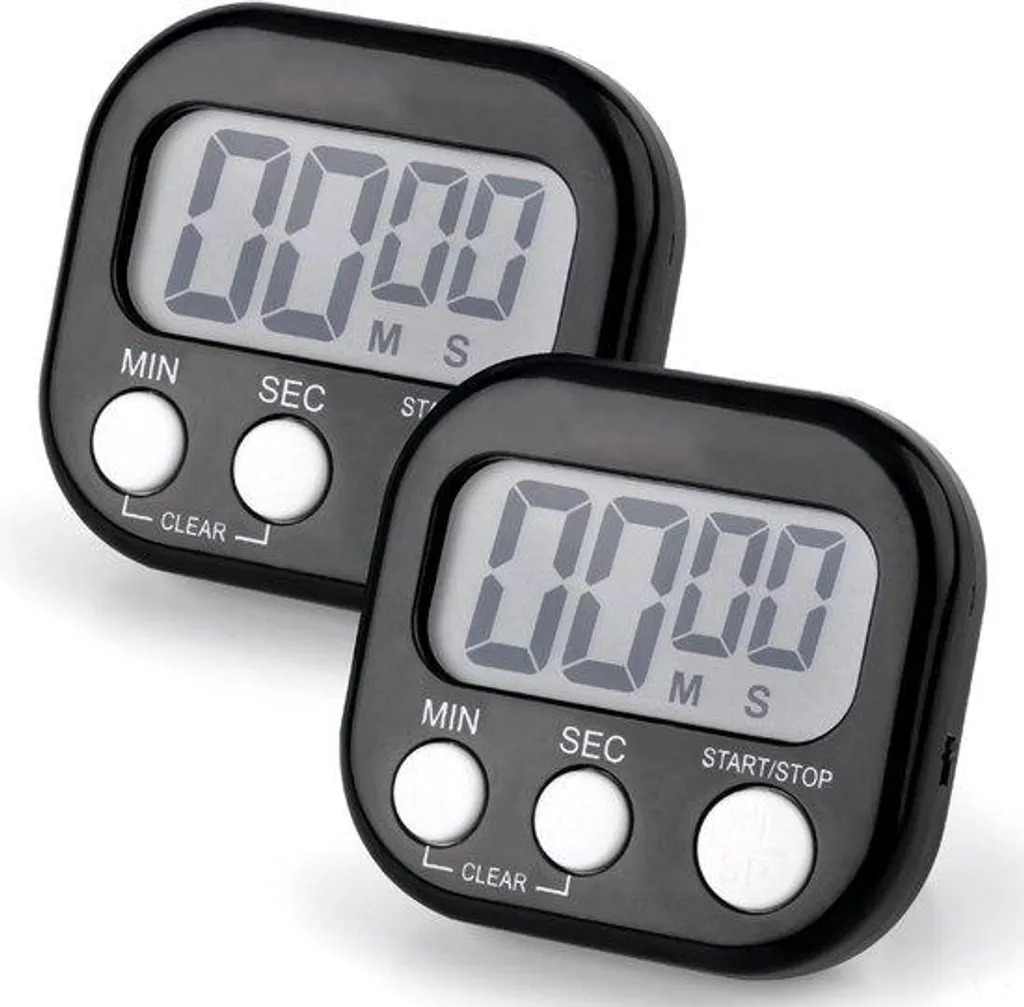 Chronomètre de cuisine digital noir multifonction avec alarme sonore