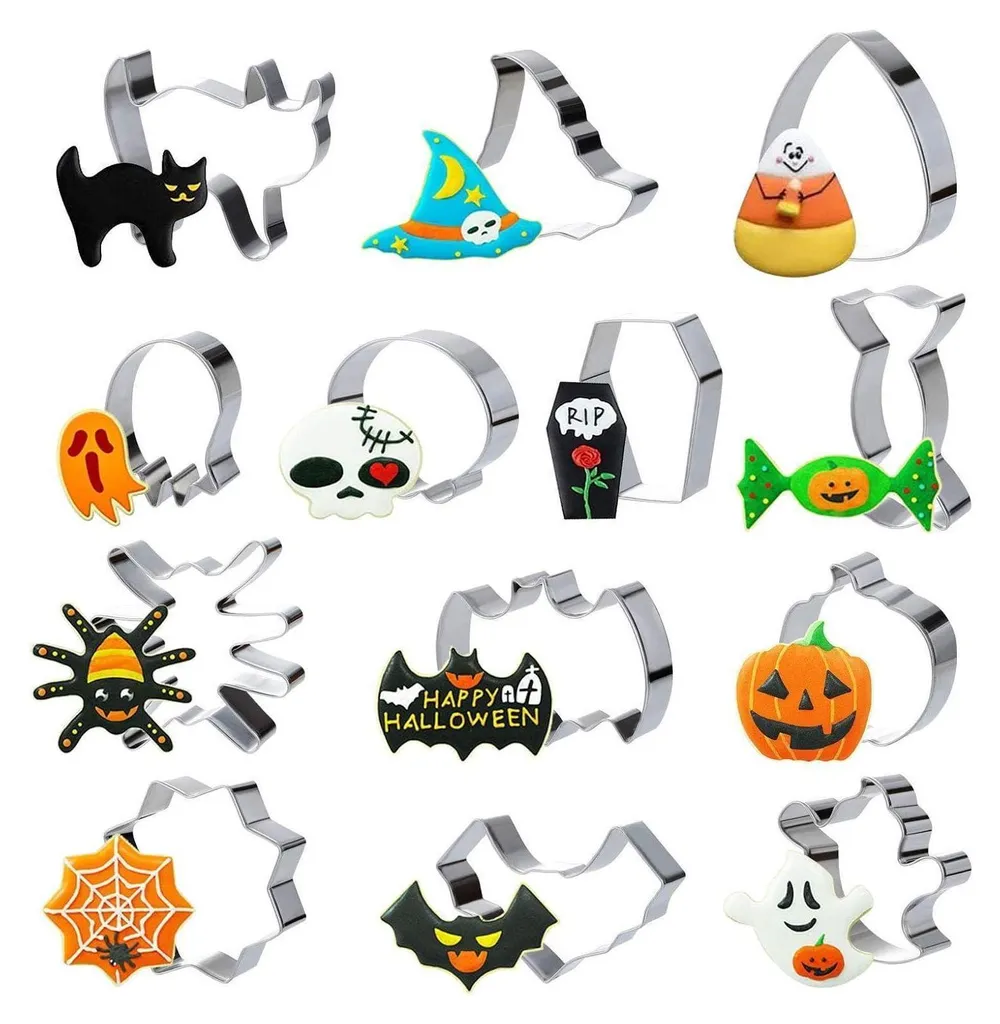 Set 13 Tagliabiscotti Halloween Acciaio Inox | Formine Dolci Spaventosi
