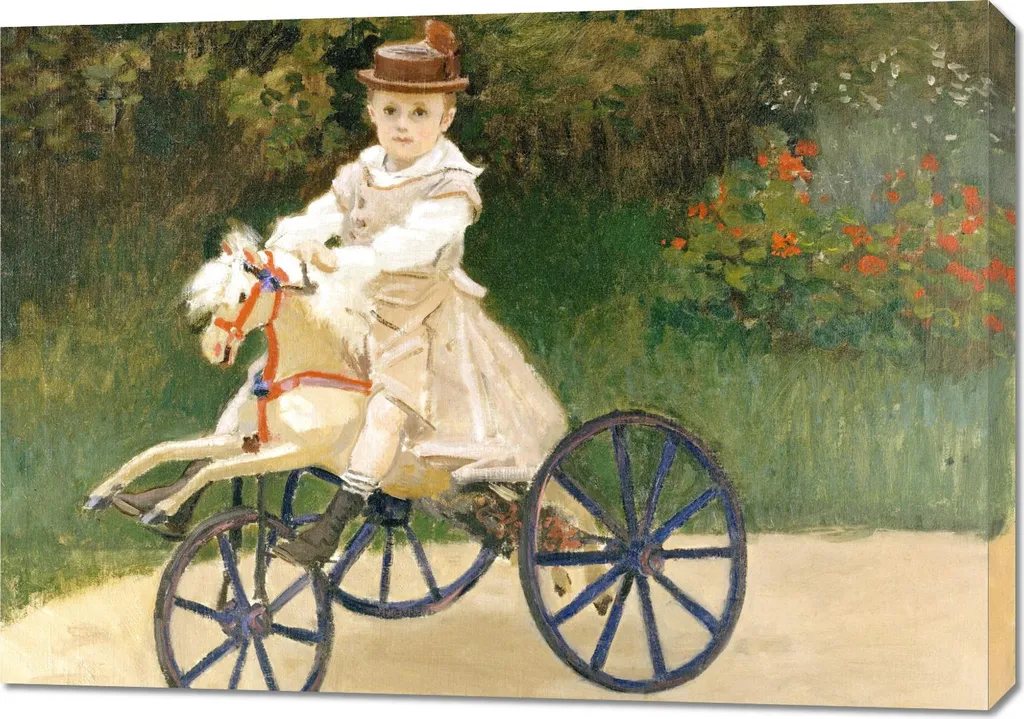 Grand tableau Monet pour décoration séjour, toile vintage 100x70 cm