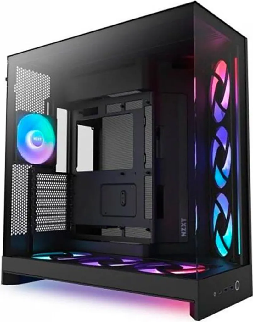 NZXT H9 Flow RGB+ (2025) Boîtier PC Midi Tower Noir avec Fenêtre
