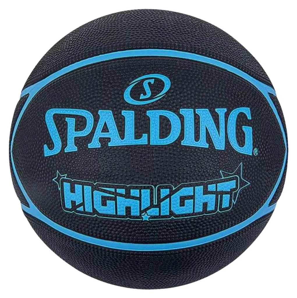 Ballon de basket taille 7 Spalding Highlight Noir Bleu pour Entraînement