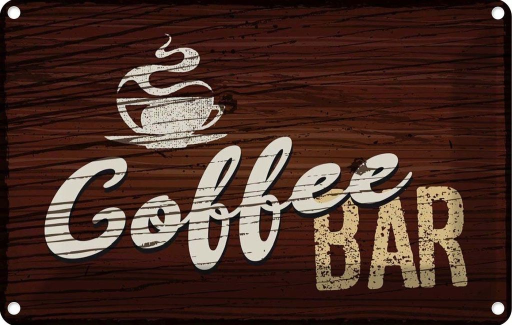 vianmo Blechschild 12x18 cm Coffee Bar