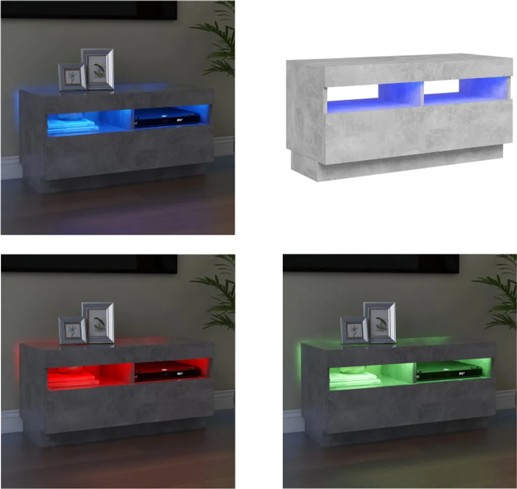 Mobile TV Gaming LED Grigio Cemento 80x35x40 cm | Stand Hi-Fi