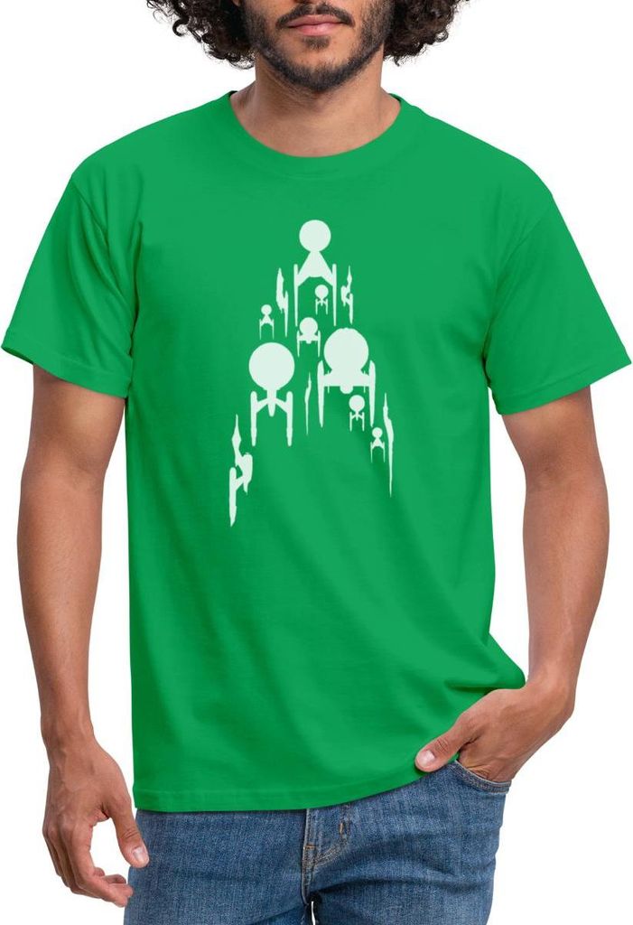 Spreadshirt Star Trek Discovery Raumschiff Männer T-Shirt, XXL, Kelly Green