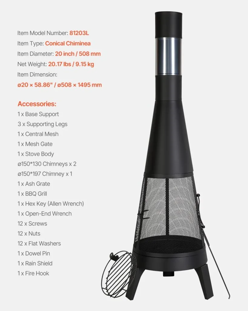Poêle aztèque extérieur à grande capacité thermique - Dimensions XL - 7