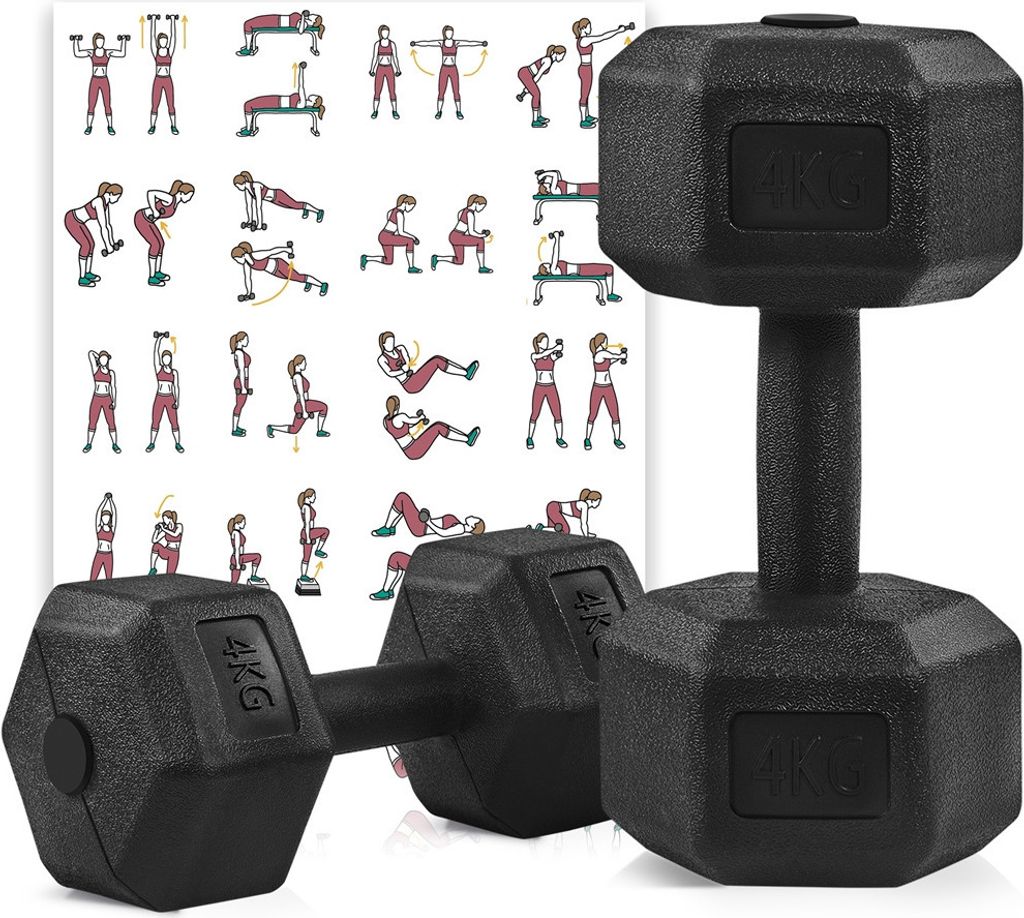 Yaheetech 2er Set 4 kg Kurzhanteln, Hexagon Hanteln, PVC Produktbild 5