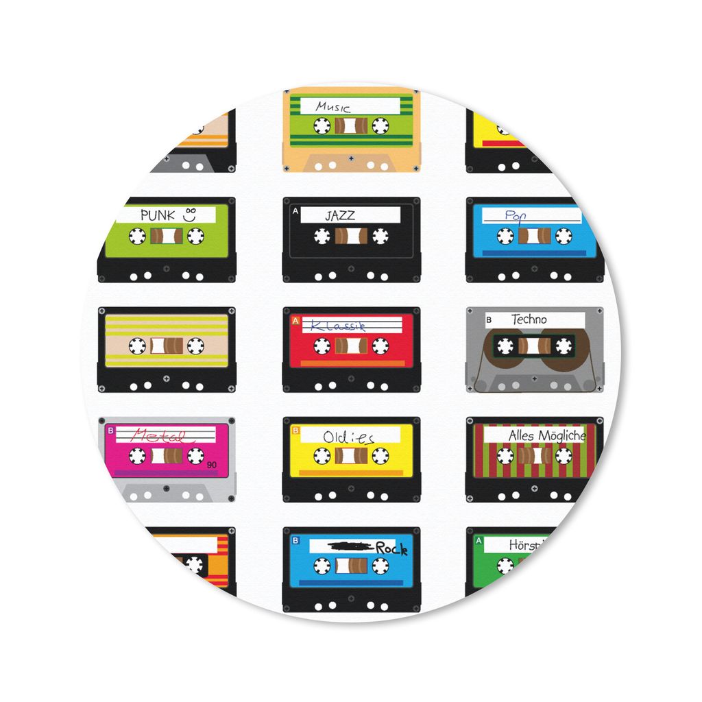 MuchoWow Mauspad Mousepad Muster - Kassettenkassetten - Musik 20x20 cm - Mousepads - Maus Mat - Pad - Mausunterlage - Schreibtischmatte