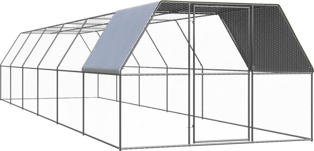 “2026 Moderne“Outdoor-Hühnerkäfig 3x12x2 m Verzinkter Stahl - Kleintier-Ställe Designermöbel 2362622