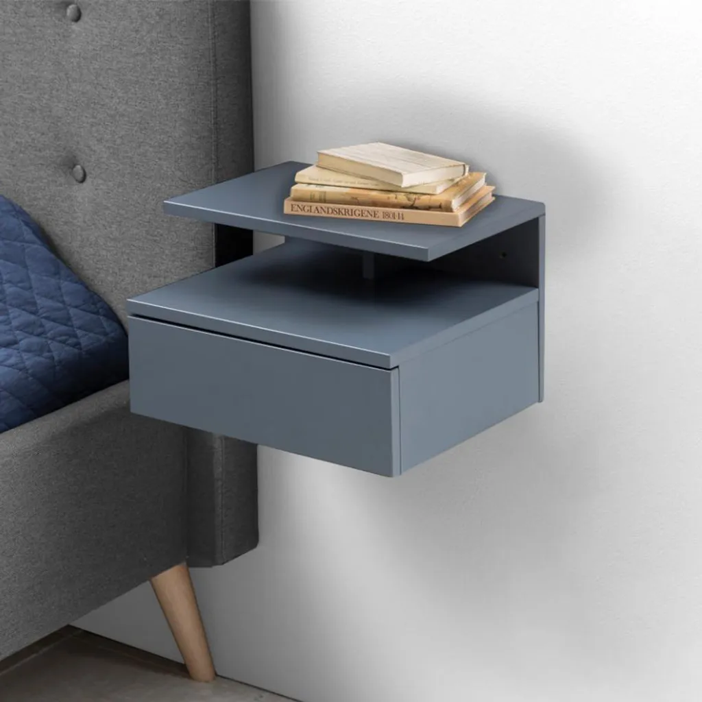 Table de Chevet Murale Aydin - Fini l'Encombrement avec ce Chevet Gris Clair