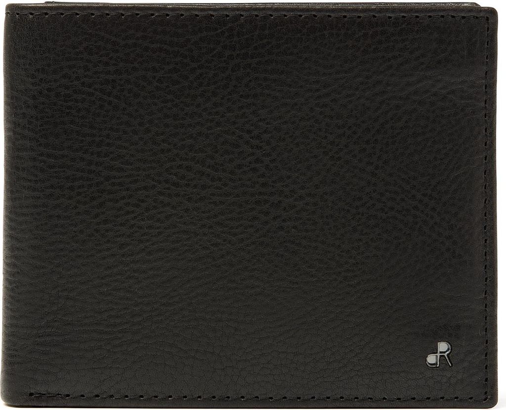 dR Amsterdam Billfold Herren-Geldbörse aus Leder mit RFID | 8 Kartenfächer, Geldschein- & Münzfach mit Druckknopf | Milan - 28524 Black