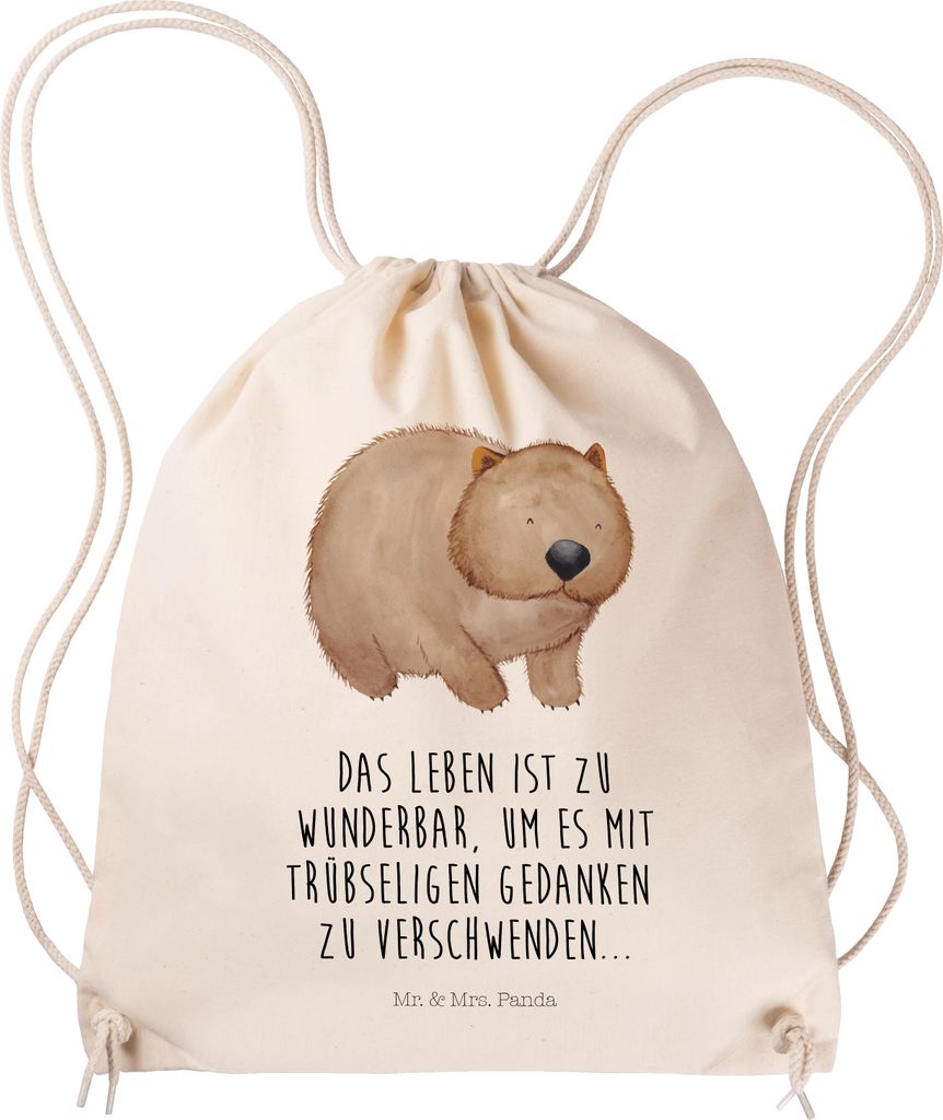 Mr. & Mrs. Panda gym rucksack Wombat - Transparent - Geschenk, sporttasche klein, Australien, Das Leben Ist schön, Lustige Sprüche, Beutel, wande...