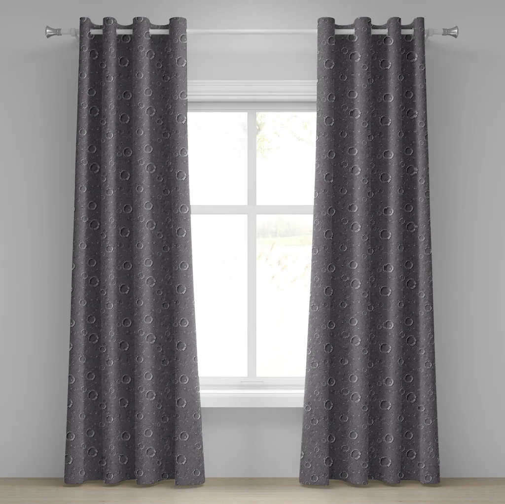 ABAKUHAUS Rideau à œillets Planète Astéroïde Gris Clair 280x245cm