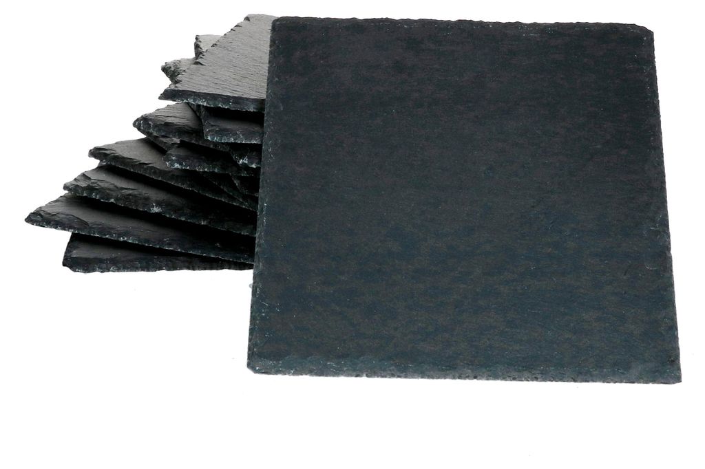 12x Schieferplatten 17 x 17 cm Tisch-Set Untersetzer Produktbild 