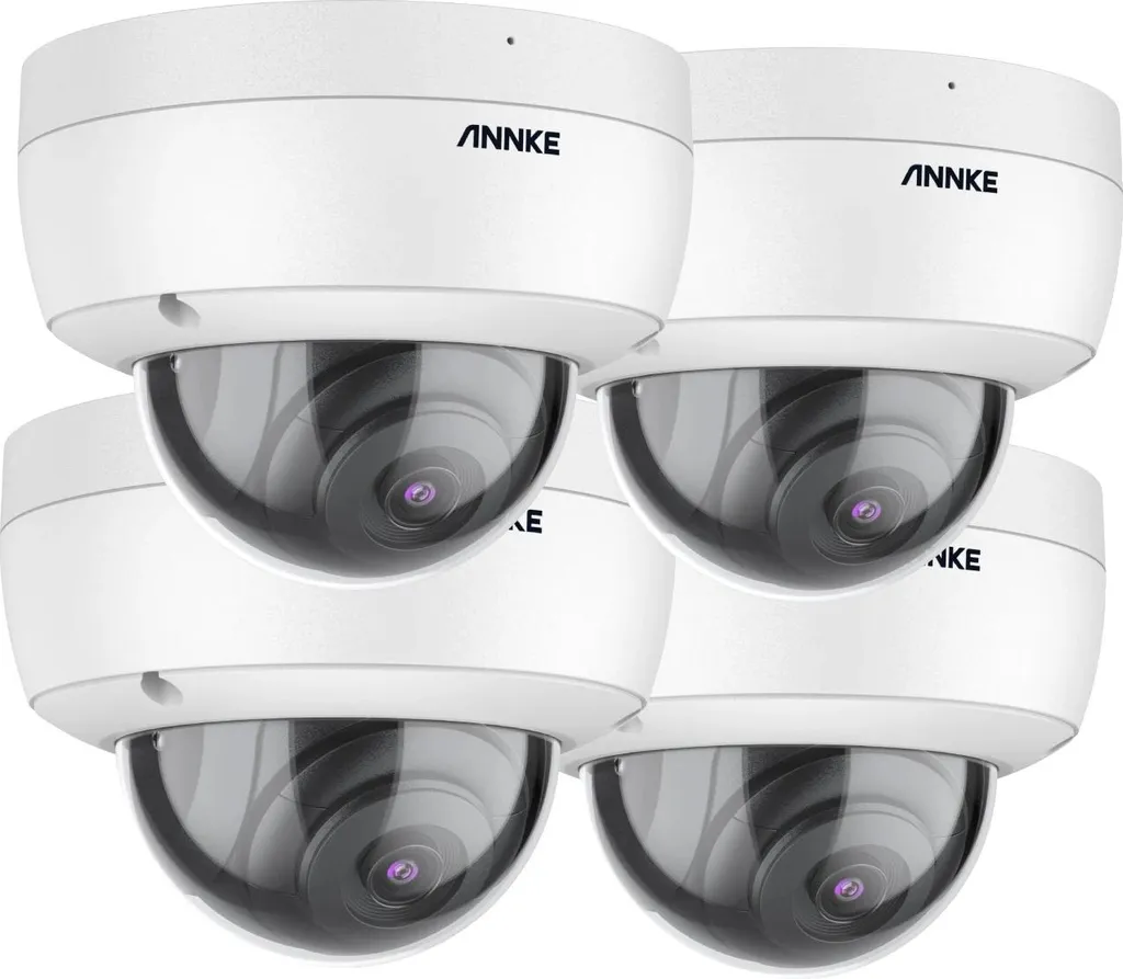 Caméra Surveillance 5MP Ultra HD Vision Nocturne 30m IP67 - Lot de 4
