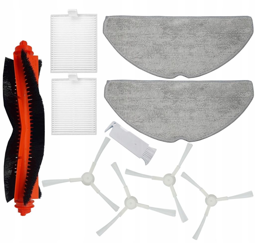 GARES Set: Hauptbürste, Seitenbürste, Filter und Mop für Xiaomi Robot Vacuum E10 / E12 | Zuverlässiges Ersatzteile Zubehör Verschleißteile