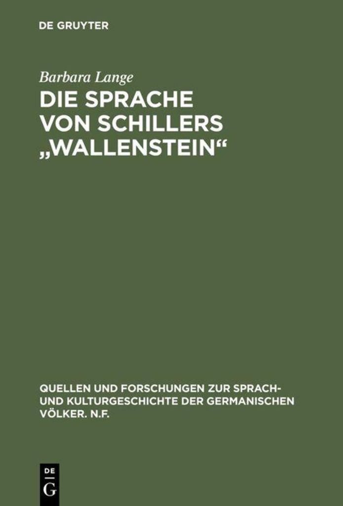 Die Sprache von Schillers \Wallenstein\""
